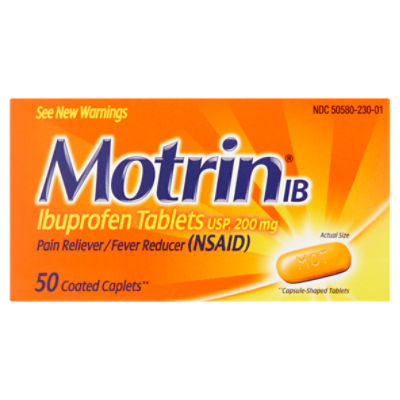 Motrin IB Ibuprofen Tablets, USP, 200 mg, 50 count