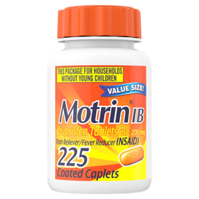 Motrin IB, Ibuprofen 200mg Tablets for Pain & Fever Relief, 225 Ct, 225 Each