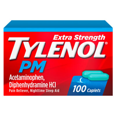 Tylenol PM Extra Strength Pain Reliever & Sleep Aid Caplets, 100 ct