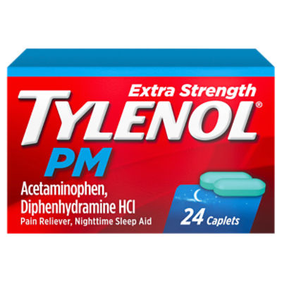 Tylenol PM Extra Strength Pain Reliever & Sleep Aid Caplets, 24 ct, 24 Each