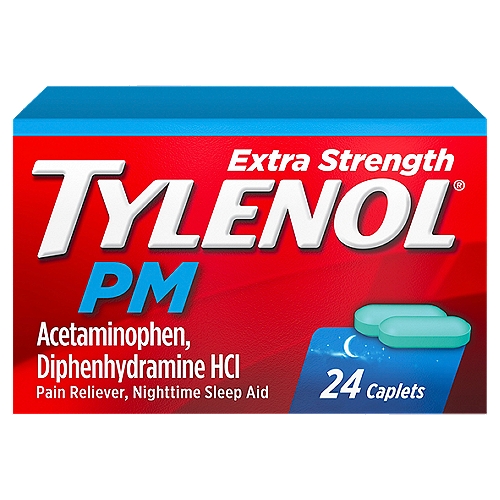 Tylenol PM Extra Strength Pain Reliever & Sleep Aid Caplets, 24 ct