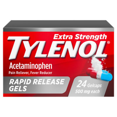 Tylenol Extra Strength Acetaminophen Rapid Release Gels, 24 ct, 24 Each