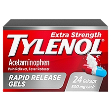 Tylenol Extra Strength Acetaminophen Rapid Release Gels, 24 ct, 24 Each