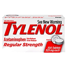 Tylenol Regular Strength Acetaminophen Tablets, 325 mg, 100 count, 100 Each