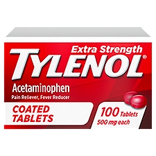 Tylenol Extra Strength Coated Tablets for Adults, With Acetaminophen 500mg, 100 ct