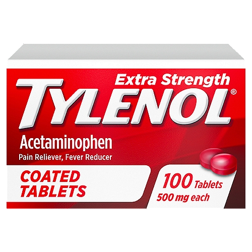Tylenol Extra Strength Coated Tablets for Adults, With Acetaminophen 500mg, 100 ct
