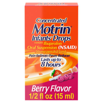 Infants' Motrin Concentrated Drops, Fever Reducer, Ibuprofen, Berry Flavored, .5 Oz, 0.5 Fluid ounce