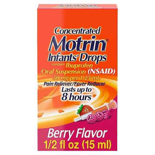 Infants' Motrin Concentrated Drops, Fever Reducer, Ibuprofen, Berry Flavored, .5 Oz