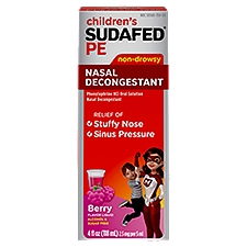 SUDAFED CHILDREN'S PE Nasal Decongestant, 4 fl oz