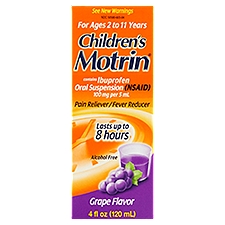 Motrin Children's Grape Flavor For Ages 2 to 11 Years, Oral Suspension, 4 Fluid ounce