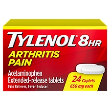 Tylenol 8hr Arthritis Pain Acetaminophen Extended-Release Tablets, 650 mg, 24 count, 24 Each