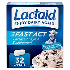 Lactaid Fast Act Lactose Intolerance Caplets, 32 Travel Packs of 1-ct.