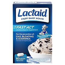Lactaid Fast Act Lactase Enzyme Supplement, 60 count, 60 Each