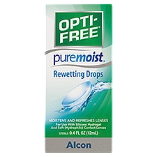 Alcon Opti-Free Puremoist Rewetting Drops, 0.4 fl oz, 0.4 Ounce