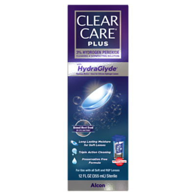 Clear Care Plus 3% Hydrogen Peroxide Cleaning & Disinfecting Solution, 12 fl oz, 12 Fluid ounce
