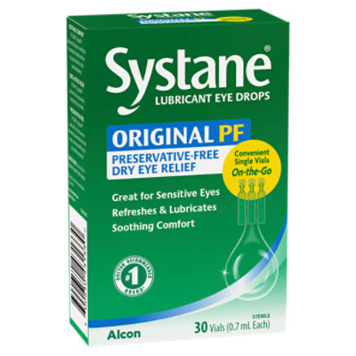 Systane Original PF Lubricant Eye Drops, 0.7 ml, 30 count