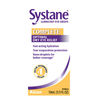 Systane Complete Optimal Dry Eye Relief Lubricant Eye Drops, 1/3 fl oz