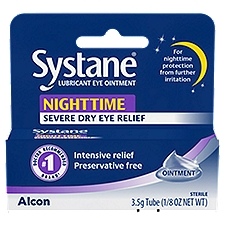 Systane Nighttime Overnight Relief, Lubricant Eye Ointment, 0.13 Ounce