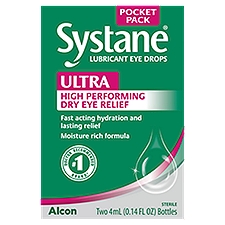 Systane Ultra Lubricant Eye Drops Pocket Pack, 0.14 fl oz, 2 count