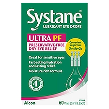Alcon Systane Ultra PF Preservative-Free Dry Eye Relief Lubricant Eye Drops, 60 count