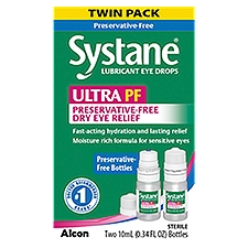Alcon Systane Ultra PF Preservative-Free Dry Eye Relief Lubricant Eye Drops, 2 count, 0.34 fl oz