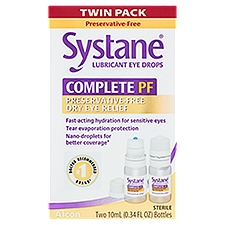 Systane Complete PF Lubricant Eye Drops Twin Pack, 0.34 fl oz, 2 count