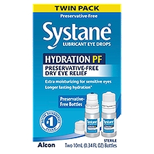 Alcon Systane Hydration PF Preservative-Free Lubricant Eye Drops Twin Pack, 0.34 fl oz, 2 count