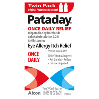 Pataday Original Prescription Strength Once Daily Relief Eye Drops Twin Pack, 0.085 fl oz, 2 count