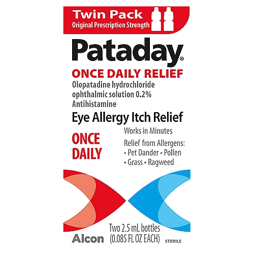 Pataday Original Prescription Strength Once Daily Relief Eye Drops Twin Pack, 0.085 fl oz, 2 count