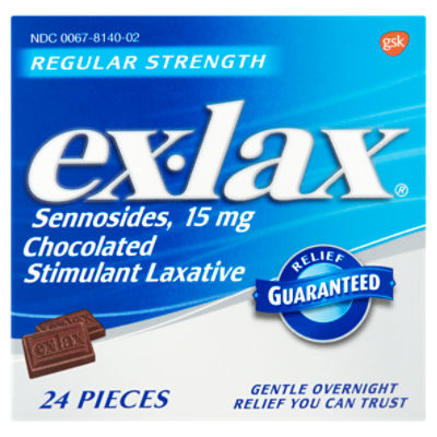 Ex-Lax Regular Strength Chocolated Stimulant Laxative, 24 count, 24 Each