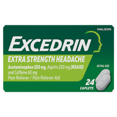 Excedrin Extra Strength Caplets for Headache Pain Relief, 24 Count