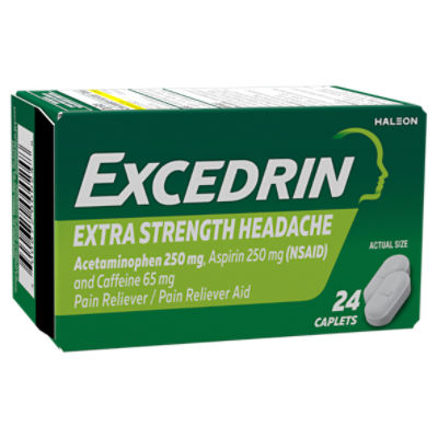 Excedrin Extra Strength Pain Reliever, 6 Caplets per Pack, 6 Trial
