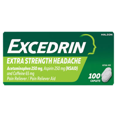 Excedrin Extra Strength Pain Relief Caplets - 100 Count, 100 Each