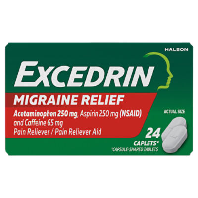 Excedrin Migraine Caplets for Migraine Headache Relief, 24 Count, 24 Each