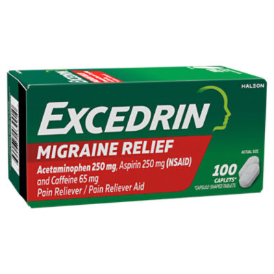 Excedrin Migraine Relief Caplets, 100 count