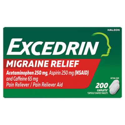 Excedrin Migraine Pain Reliever Aid Caplets, 200 count