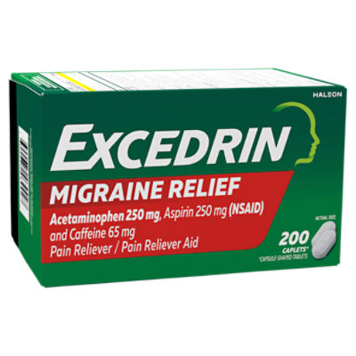 Excedrin Migraine Pain Reliever Aid Caplets, 200 count