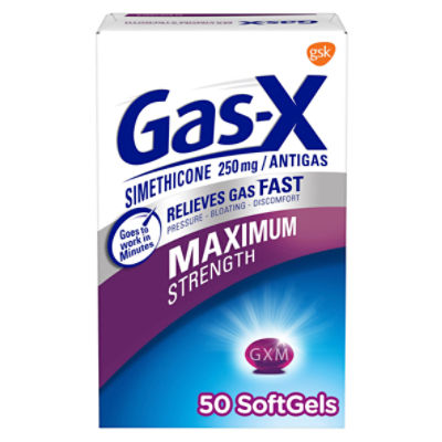 Gas-X Maximum Strength Gas Relief Softgels with Simethicone 250 mg - 50 Count
