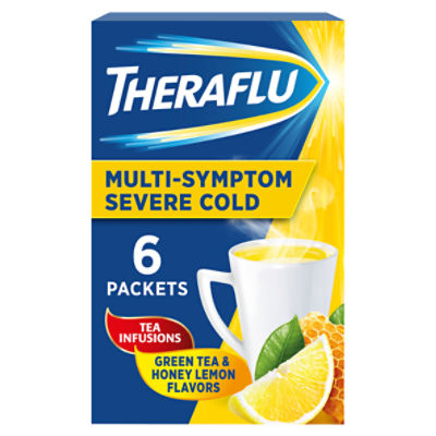 Theraflu Honey Lemon Severe Cold Relief Packets, 6 count