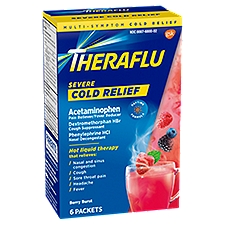 Theraflu Berry Burst Severe Multi-Symptom, Cold Relief Packets, 6 Each