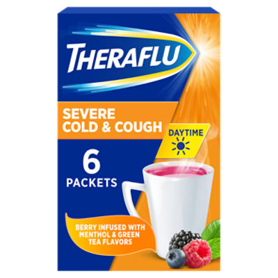 Theraflu Berry Burst Severe Multi-Symptom Cold Relief Packets, 6 count