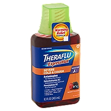 Theraflu ExpressMax Severe Cold & Cough Liquid, Nighttime Berry Flavor, 8.3 Fluid ounce