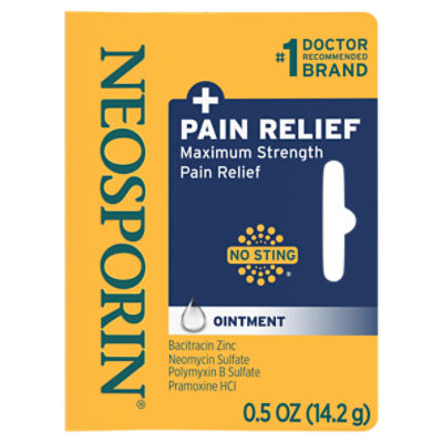 Neosporin Maximum Strength Antibiotic + Pain Relief Ointment, 0.5 oz