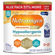 Enfamil Nutramigen Hypoallergenic Infant Formula Powder with Iron Value Pack, 0-12 Months, 19.8 oz
