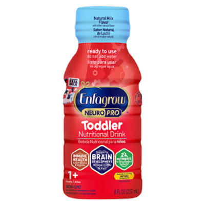 Enfagrow Neuro Pro Toddler Natural Milk Flavor Nutritional Drink, 1+ years, 8 fl oz