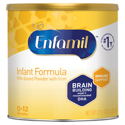 Enfamil Milk-Based Powder with Iron Infant Formula, 0-12 Months, 21.1 oz, 21.1 Ounce