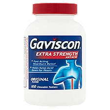 Gaviscon Extra Strength Antacid Original Flavor Chewable Tablets, 100 count, 100 Each