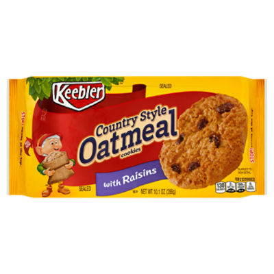 Keebler Country Style Oatmeal Cookies with Raisins, 10.1 oz