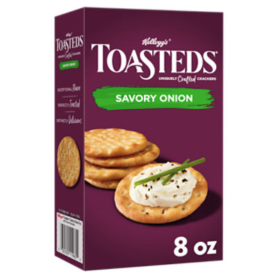 Toasteds Savory Onion Crackers, 8 oz