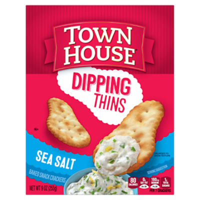 Town House Dipping Thins Sea Salt, Baked Snack Crackers